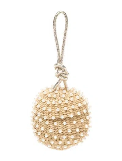 Pre-owned Poolside Straw Evening Bag In Neutrals