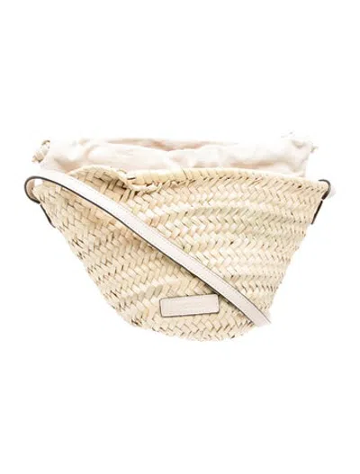 Pre-owned Poolside Straw Shoulder Bag In Gold