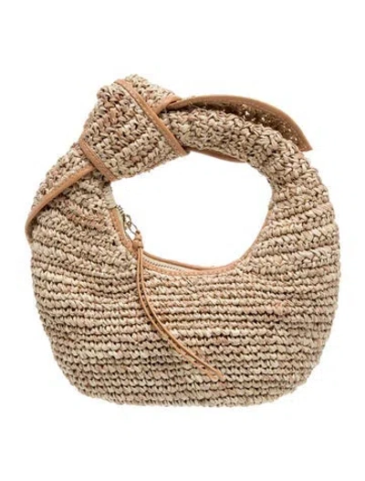 Pre-owned Poolside Straw Top Handle Bag In Neutrals