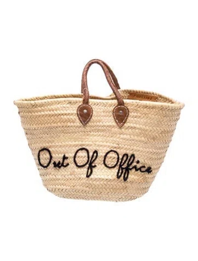 Pre-owned Poolside Straw Tote In Neutral