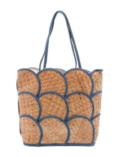 Pre-owned Poolside Straw Tote In Neutrals