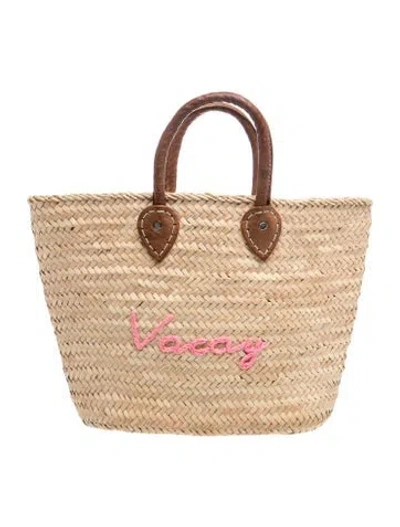 Pre-owned Poolside Straw Tote In Neutrals