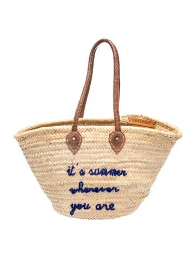 Pre-owned Poolside Straw Tote In Neutrals