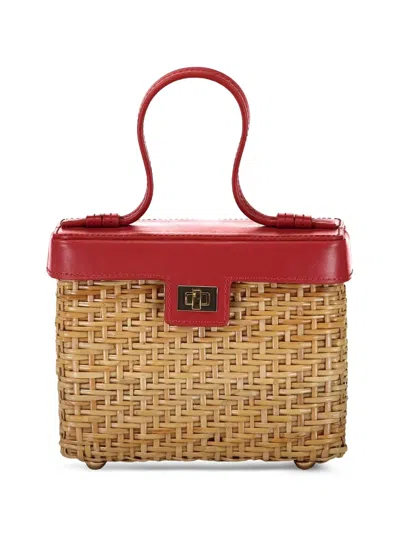 Poolside The Box Woven Top-handle Tote Bag In Nude