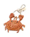 Poolside The Crab Raffia Bag Charm In Brown