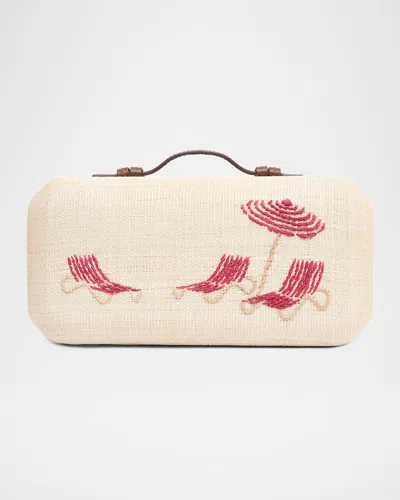Poolside The Deck Chairs Straw Clutch Bag