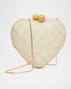Poolside The Di Mezzo Heart Clutch Bag In Natural