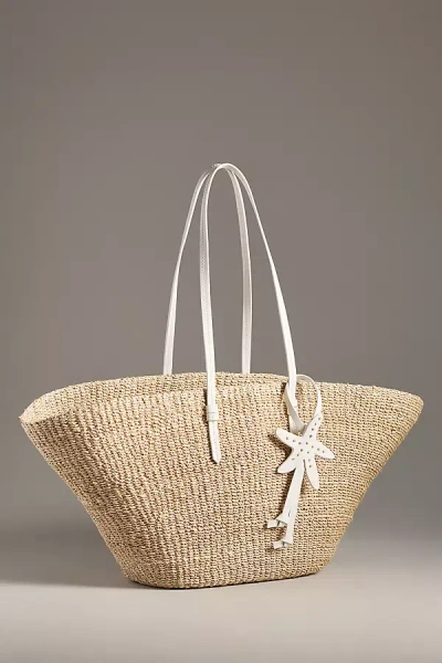 Poolside The East West Raffia Charm Tote