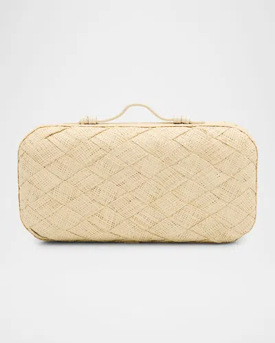 Poolside The East-west Straw Clutch Bag In Natural