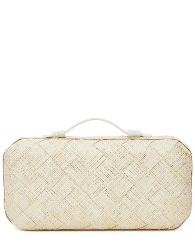 Poolside The East West Straw Clutch In Brown
