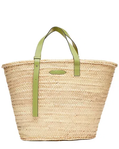 Poolside The Essaouira Large Straw Tote In Green