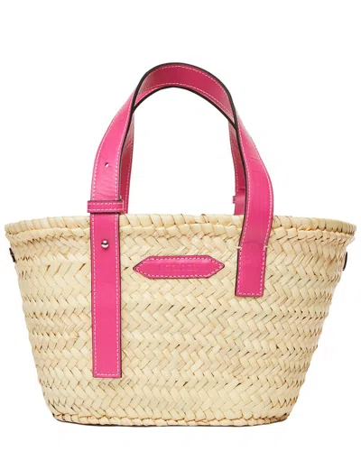 Poolside The Essaouira Small Straw Tote In Pink