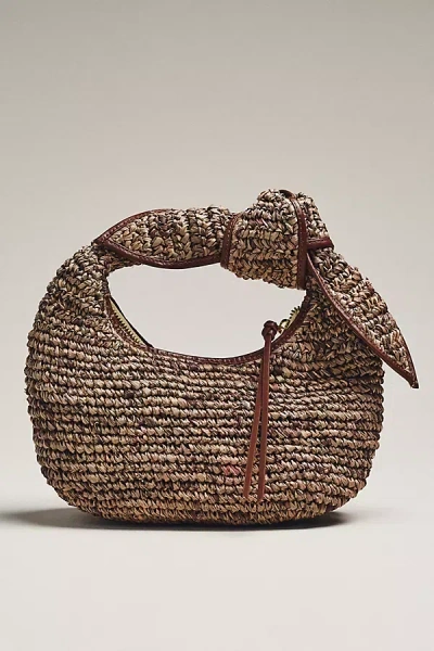 Poolside The Josie Raffia Top-handle Bag In Brown