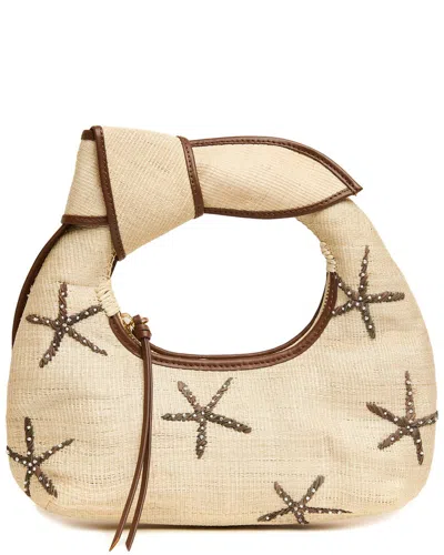 Poolside The Josie Starfish Straw Hobo Bag In Brown