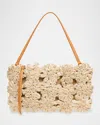 Poolside The Ravello Mini Floral Straw Shoulder Bag In Natural