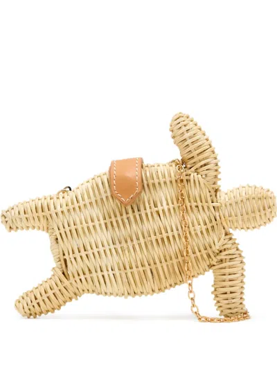 Poolside Tortoise Clutch Bag In Nude