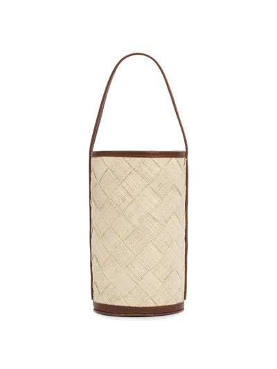 Poolside Women's The Cylinder Woven Straw Bag In Brown