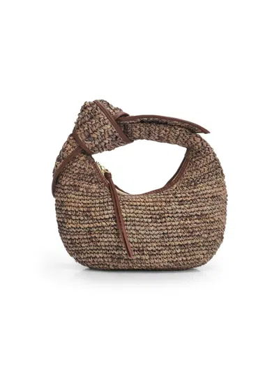 Poolside Women's The Josie Knotted Raffia Top Handle Bag In Brown