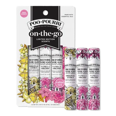 Poo~pourri Vanilla Orchid On-the-go 3 Pack Before-you-go Toilet Spray Travel Set