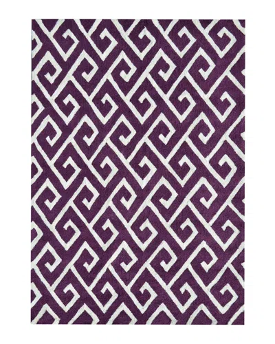 Pop Accents Greek Hand-hooked Rug In Purple