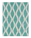 Pop Accents Squiggle Hand-hooked Rug In Green