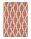 Pop Accents Squiggle Hand-hooked Rug In Orange