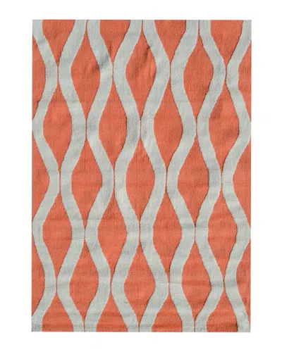 Pop Accents Squiggle Hand-hooked Rug In Orange