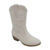 Pop Big Kid Girls Brend Block Heel Cowboy Boots In Nude