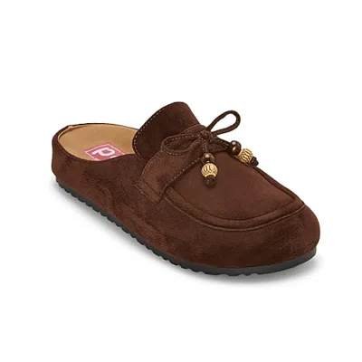 Pop Bretta Womens Round Closed Toe Slip-on Shoe In Brown