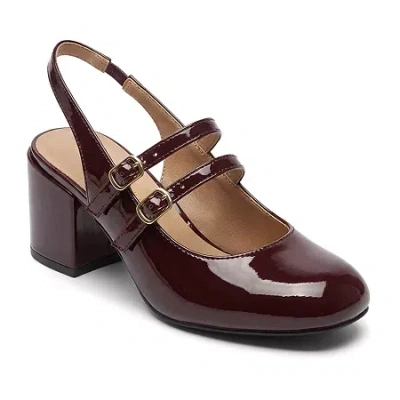 Pop Cormac Womens Round Closed Toe Mary Jane Shoes In Burgundy