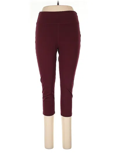 Pre-owned Pop Fit Active Pants In Burgundy