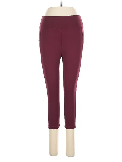 Pre-owned Pop Fit Active Pants In Burgundy