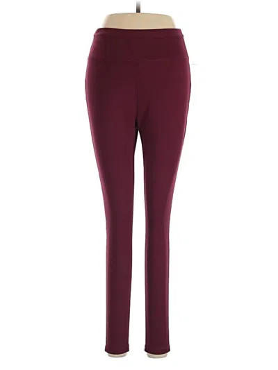 Pre-owned Pop Fit Active Pants In Burgundy