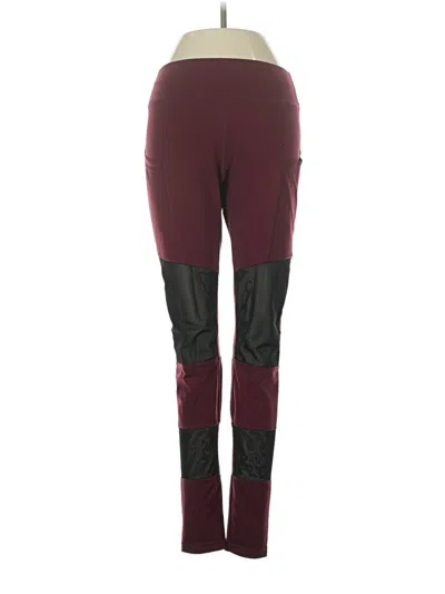 Pre-owned Pop Fit Active Pants In Burgundy