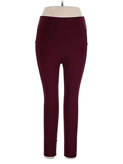 Pre-owned Pop Fit Active Pants In Burgundy