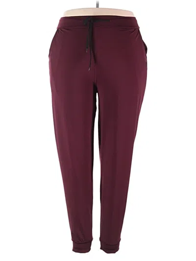 Pre-owned Pop Fit Track Pants In Burgundy