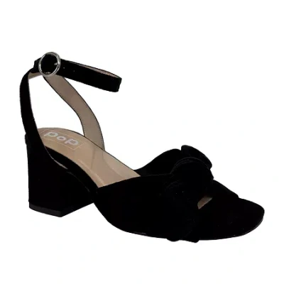 Pop Kavari Womens Square Open Toe Block Heel Pumps In Black