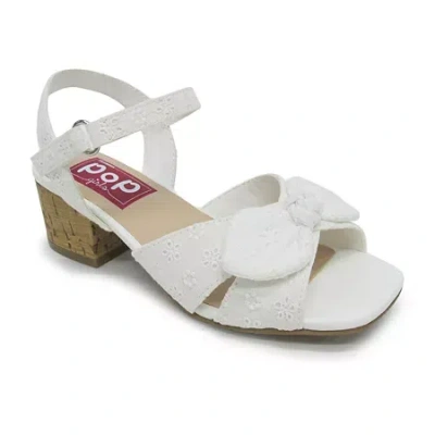 Pop Little & Big Kid Girls Dinara Heeled Sandals In White