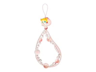 Pre-owned Pop Mart Baby Molly Fruity Aroma Series Peach Hideandseek Phone Charm In Multi