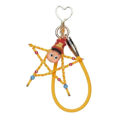 Pop Mart Kids'  Celebrating The Moment Series Cable Pendant 'call The Celebration' In Orange