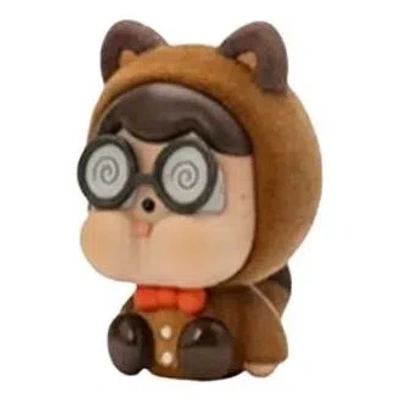 Pop Mart Crybaby Sad Zoo Doll Trendy Figures 'the Nerdy Raccoon' In Brown