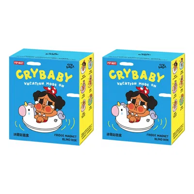 Pop Mart Crybaby Vacation Mode On Series Fridge Magnet Sealed Cases (2 Blind Boxes) In Blue