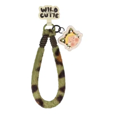 Pop Mart Crybaby Wild But Cutie Phone Charm 'camo Cutie' In Green