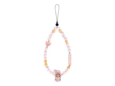 Pre-owned Pop Mart Crybaby X Powerpuff Girls Series Floral Rabbit Phone Charm In Multi