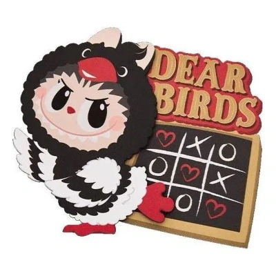 Pop Mart Dear Birds Series Fridge Magnet 'dive Into Love' In Gray