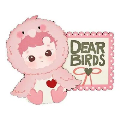 Pop Mart Dear Birds Series Fridge Magnet 'make Me Blush' In Pattern