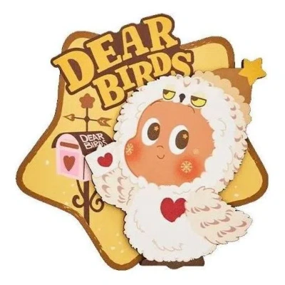 Pop Mart Dear Birds Series Fridge Magnet 'waiting In Snow' In Gold