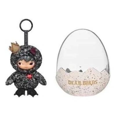 Pop Mart Dear Birds Series Plush Display Case 'the Deepest Secret' In Gray