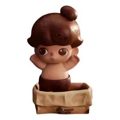 Pop Mart Dimoo Coffee Beans B Blister Packs Figure 7cm 'coffee Bean A' In Brown