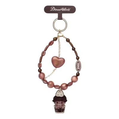 Pop Mart Dimoo Crush On Coffee Phone Charm 'slightly Bitter Black Coffee' In Brown